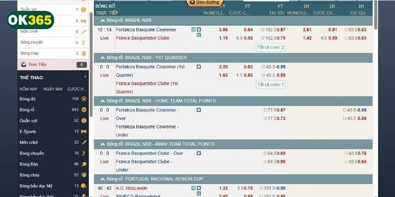 Bảng cá độ bóng đá Châu Âu tại OK365